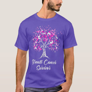I oktober 2010 Bära Rosa Butterflies Träd Breast C T Shirt