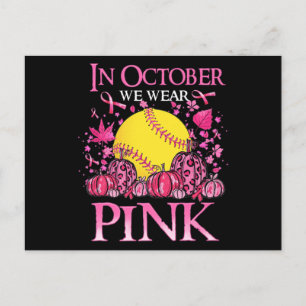 I oktober 2010 Bära vi Rosa Softball Breast Cancer Vykort