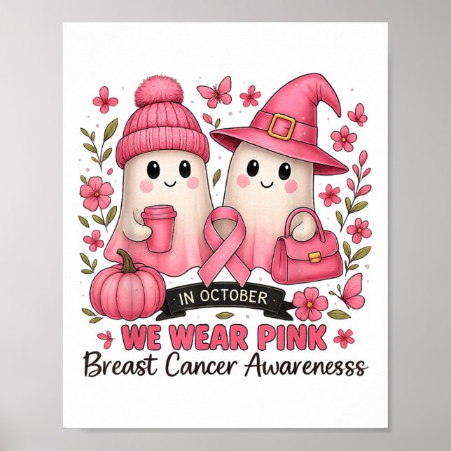 I oktober 2011 Bära vi NK Cute Ghost Breast Cancer Poster (Framsidan)