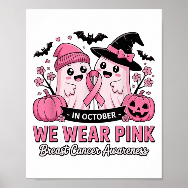 I oktober 2011 Bära vi NK Cute Ghost Breast Cancer Poster (Framsidan)