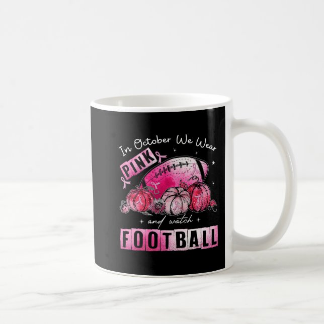 I oktober 2011 Bära vi Rosa Football Breast Cancer Kaffemugg (Höger)