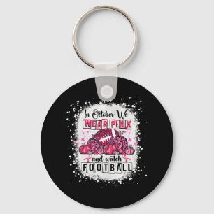 I oktober 2011 Bära vi Rosa Football Breast Cancer Nyckelring