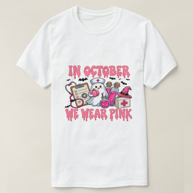 I oktober 2025 Gått med vi Bära Rosa Movement T Shirt (Design framsida)