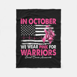 I oktober bär rosa för krigare bröstcancer fleecefilt