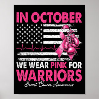 I oktober bär rosa för krigare bröstcancer poster