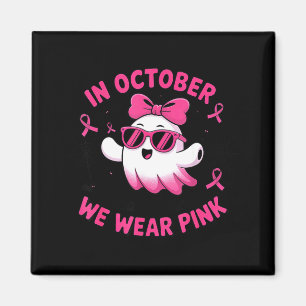 I oktober bär rosa rolig halloween spök bröst magnet