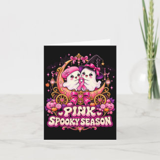 I oktober bär rosa spökhäxa bröstcancer kort