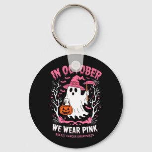 I Oktober Bär Rosa Spökhäxa Bröstcancer Nyckelring