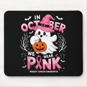 I Oktober Bär Vi Nk Rolig Halloween Spöke Bröst Musmatta
