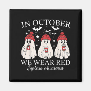 I Oktober Bär Vi Röda Spöklik Läraren Dyslexiamedv Magnet
