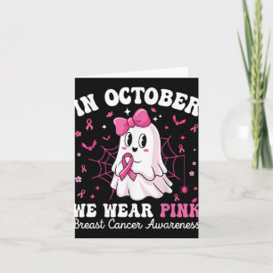 I Oktober Bär Vi Rosa Boo Spöke Bröstcancer Boo Kort