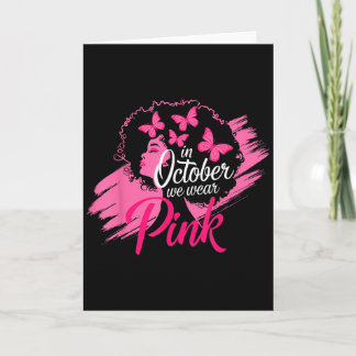 I Oktober Bär Vi Rosa Bröstcancer Medvetenhet Bl Kort
