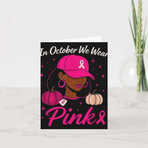 I oktober bär vi rosa Bröstcancer medvetenhet Bl Kort