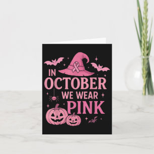I Oktober Bär Vi Rosa Bröstcancer Medvetenhet Ha Kort