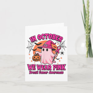 I oktober bär vi rosa Bröstcancer medvetenhet Ha Kort