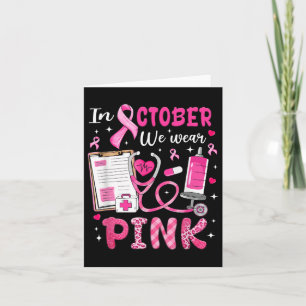 I Oktober Bär Vi Rosa Bröstcancer Medvetenhet Nu Kort
