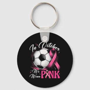 I Oktober Bär Vi Rosa Bröstcancer Medvetenhet Så Nyckelring
