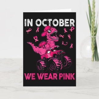 I Oktober Bär Vi Rosa Bröstcancer Trex Dino Ki Kort