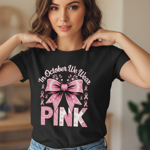 I Oktober Bär Vi Rosa Bröstcancermedvetande T Shirt