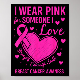 I oktober bär vi rosa för bröstcancer medvetenhet poster