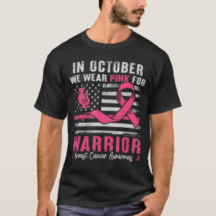 i oktober bär vi rosa för Warriors bröstcancer T Shirt