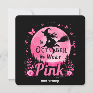 I Oktober Bär Vi Rosa Häxa Bröstcancer Inbjudningar