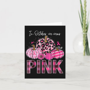 I Oktober Bär Vi Rosa Pumpa Bröstcancer Medvetenhe Kort