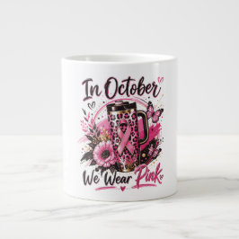 I Oktober Bär Vi Rosa Pumpa Jumbo Mugg