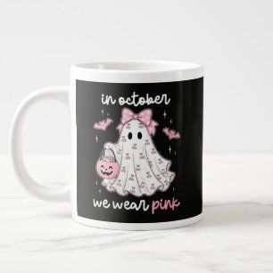 i Oktober Bär Vi Rosa Spök Halloween Jumbo Mugg