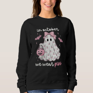 i Oktober Bär Vi Rosa Spök Halloween T Shirt