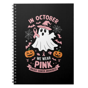 I Oktober Bär Vi Rosa Spökhäxa Bröstcancer Anteckningsbok