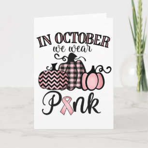 I oktober bär vi rosa tackgivande bröstcancer kort