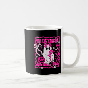 I Oktober Bär Vi Rosa Tröja Ghost Bröstcancer Kaffemugg