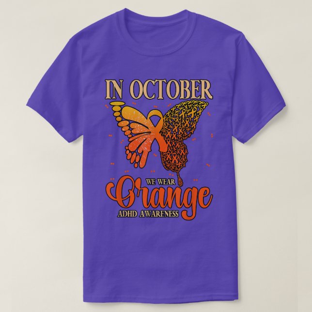 I oktober Bära Orange ADHD 846 T Shirt (Design framsida)