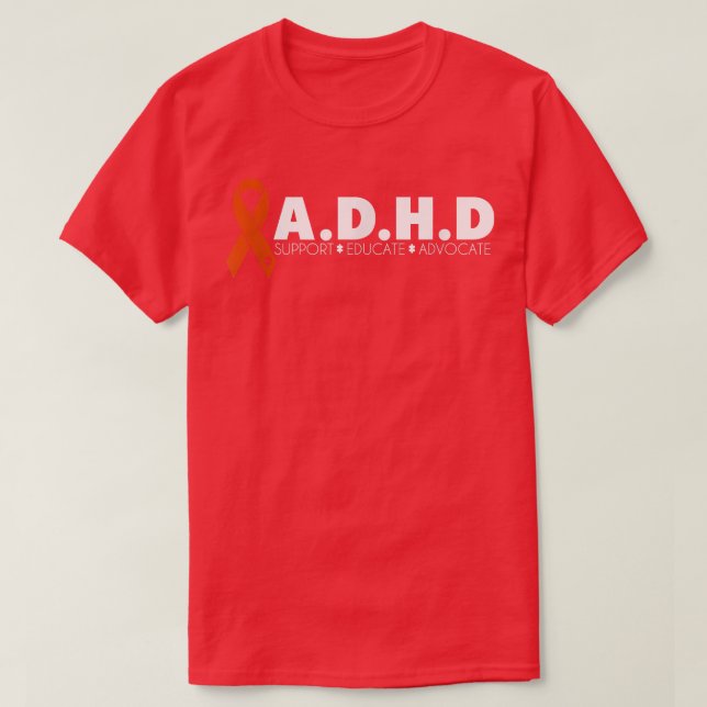 I oktober Bära Orange ADHD Awareness Orange Ri T Shirt (Design framsida)
