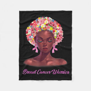 I oktober Bära Rosa Black Woman Breast Cancer Fleecefilt