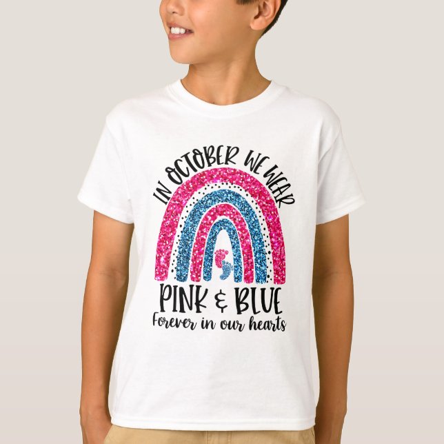 I oktober Bära Rosa & Blue, Forever i Hea T Shirt (Framsida)