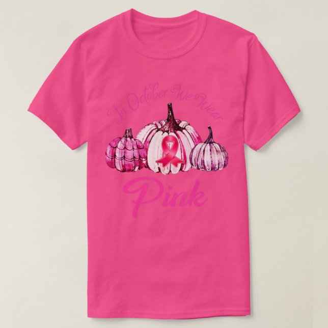 I oktober Bära Rosa Breast Cancer Awareness Pu T Shirt (Design framsida)