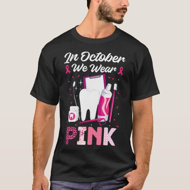 I oktober Bära Rosa Breast Cancer Awareness T Shirt (Framsida)