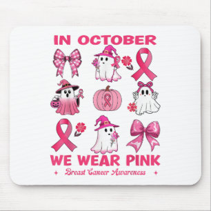 I oktober Bära Rosa Breast Cancer Cute Spöken Musmatta