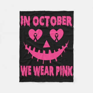 I oktober Bära Rosa Breast Cancer Halloween Pu Fleecefilt