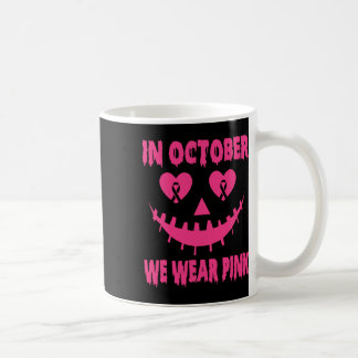 I oktober Bära Rosa Breast Cancer Halloween Pu Kaffemugg