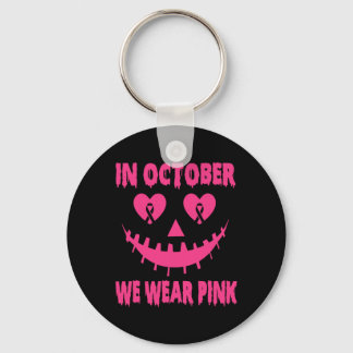 I oktober Bära Rosa Breast Cancer Halloween Pu Nyckelring