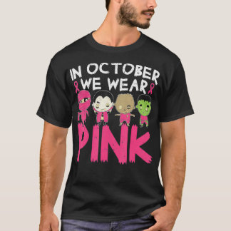 I oktober Bära Rosa Breast Cancer Halloween  T Shirt