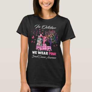 I oktober Bära Rosa Breast Cancer Träd Butterf T Shirt