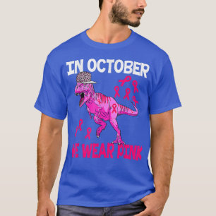 I oktober Bära Rosa Breast Cancer Tre Dino Kid T Shirt