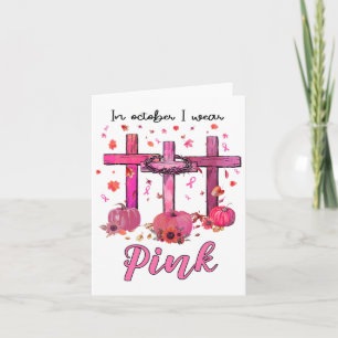 I oktober Bära Rosa Christian Breast Cancer Aw Kort