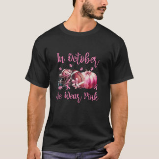 I oktober Bära Rosa Coquette Bow Ribbon Footba T Shirt