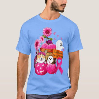 I oktober Bära Rosa Corgi Breast Cancer Hallow T Shirt