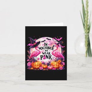 I oktober Bära Rosa Flamingo Breast Cancer Hal Kort